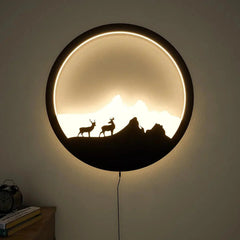 led wall light Backlit Wall Art Wooden Backlit Wall Art Designer wall art - All India Decor