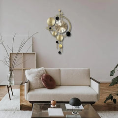 Precision Crafted Modern Golden Metal Wall Analog Clock - All India Decor