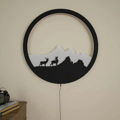 led wall light Backlit Wall Art Wooden Backlit Wall Art Designer wall art - All India Decor