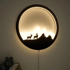 led wall light Backlit Wall Art Wooden Backlit Wall Art Designer wall art - All India Decor