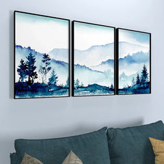 Blue Valley Wall Frame Set of 3 - All India Decor