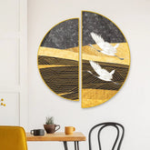 Fly High Abstract Art in Beautiful Golden Frames - All India Decor