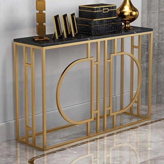 Rectangle Console Table with Gold base - All India Decor