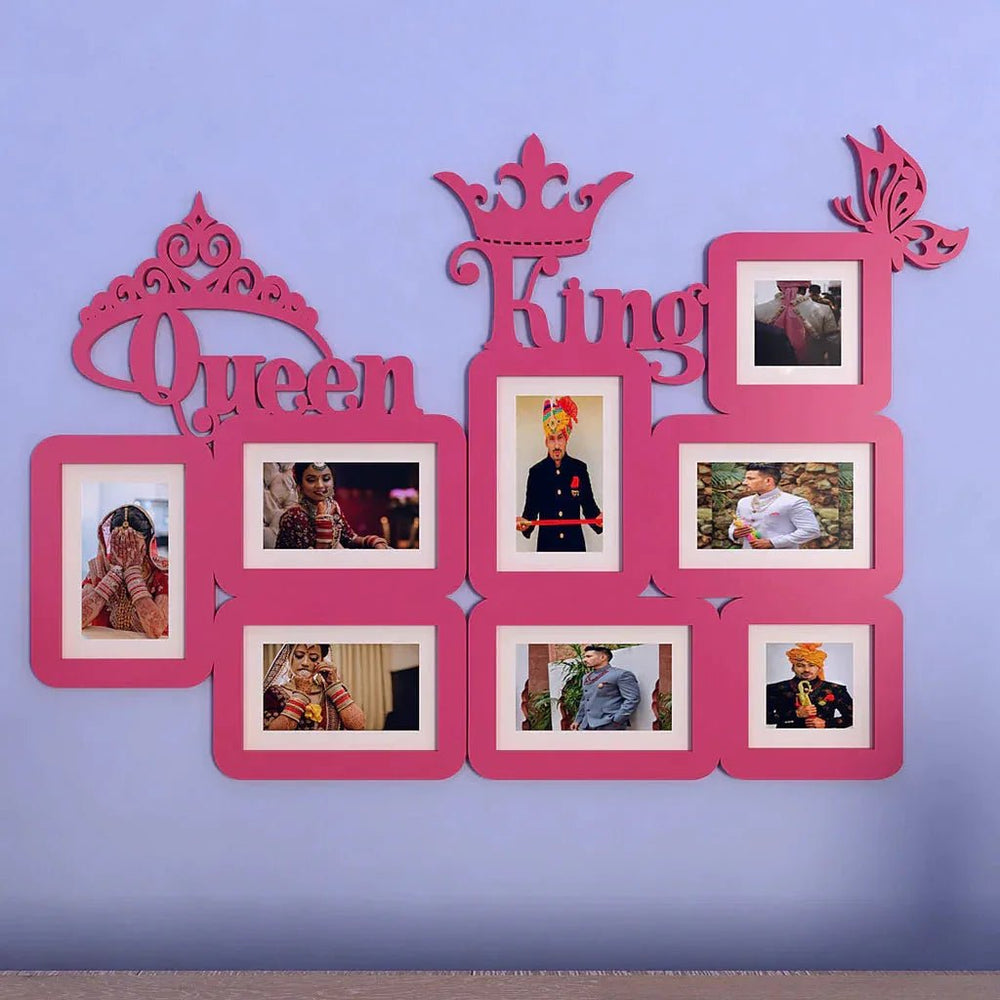 Queen & King Pink Hanging Photo Frame - All India Decor