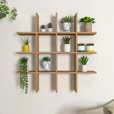 Designer Wall Shelf In Aesthetic Block Design - All India Decor