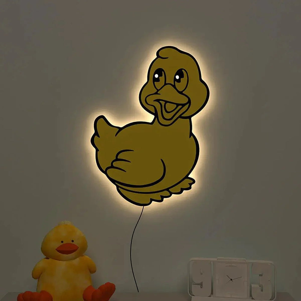 Baby Duckling Backlit Wooden Wall Décor - All India Decor