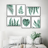 Green Tropical Ferns Wall Frame Set of 6 - All India Decor