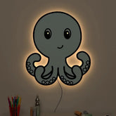 Baby Octopus Backlit Wooden Wall Décor - All India Decor