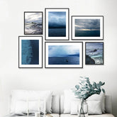 Deep Blue Ocean Wall Frame Set of 6 - All India Decor