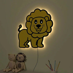 Baby Lion Backlit Wooden Wall Décor - All India Decor