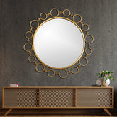 Rivet Gold Designer Wall Mirror - All India Decor