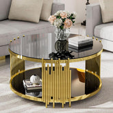 All India Decor Luxury Gold Round Coffee Table