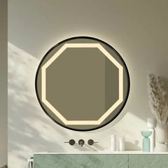 Anizoba Round Metal Wall LED Mirror - All India Decor