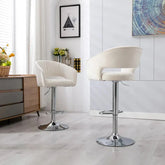 White Color Dee Swiel Adjustable Bar Stool - All India Decor
