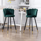 Green Color Flower Counter Stool - All India Decor