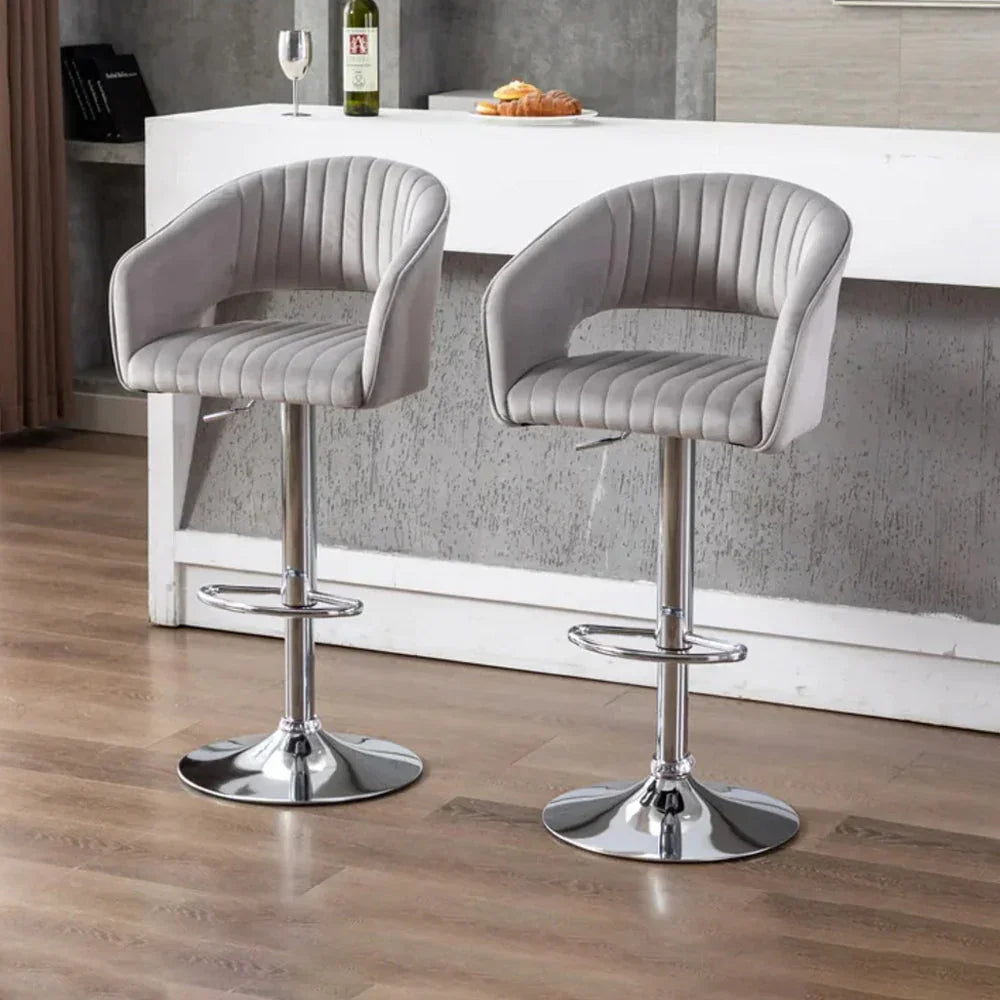 Grey Color Dee Swiel Adjustable Bar Stool - All India Decor