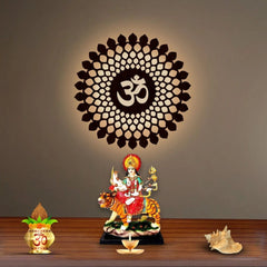 Beautiful OM Mandala Backlit with LED Wooden Wall Hanging - All India Decor