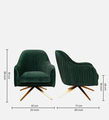 Green Gladden Revolving Accent Chair - All India Decor