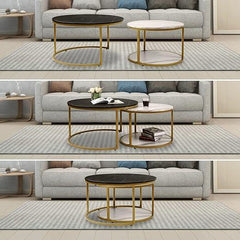 Negro & Alba Nesting Coffee Tables Set Of 2 - All India Decor