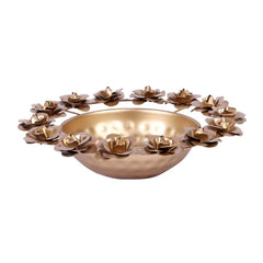 Metal Rose Urli Bowl Set of 3 - All India Decor
