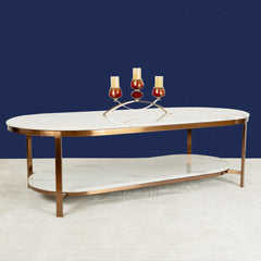 Whispering Essence Rose Gold Coffee Table (STAINLESS STEEL) - All India Decor