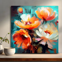 Joyful Petals Happy Floral Wall Paintings - All India Decor
