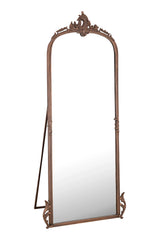 Hand casted Full length Mirror with Stand in Aluminium / Mirror (Vintage Copper) - All India Decor