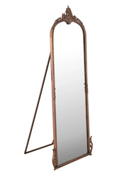 Hand casted Full length Mirror with Stand in Aluminium / Mirror (Vintage Copper) - All India Decor