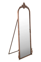 Hand casted Full length Mirror with Stand in Aluminium / Mirror (Vintage Copper) - All India Decor