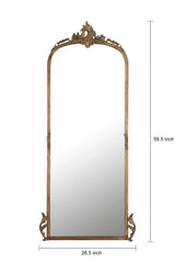Hand casted Full length Mirror with Stand in Aluminium / Mirror (Vintage Brass) - All India Decor