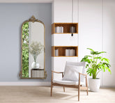 Hand casted Full length Mirror in Aluminium / Mirror (Vintage Brass) - All India Decor
