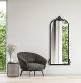 Victorian Arched Full length Mirror (Bold Black) - All India Decor