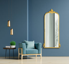Victorian Arched Full length Mirror (Glam Gold) - All India Decor