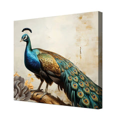 Peacock Bird Canvas Painting for Home, Bedroom & Living Room - All India Decor