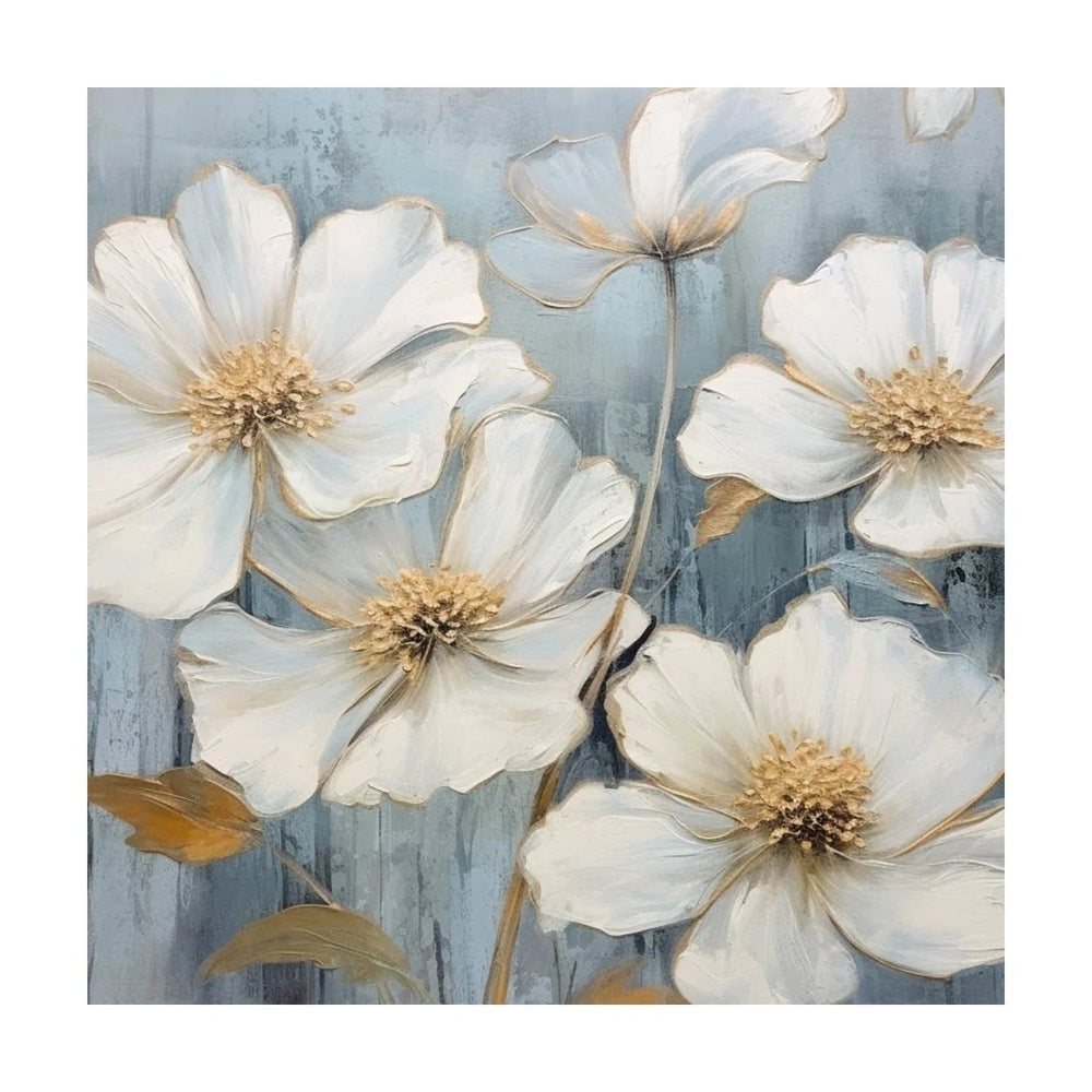 White Rose Canvas Painting for Home, Bedroom & Living Room - All India Decor
