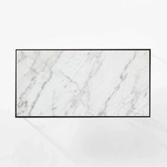 BLACK METAL OUTDOOR COFFEE TABLE WITH MARBLE TOP - All India Decor