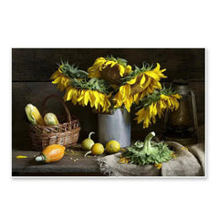 Gorgeous Still Life Wall Painting of Yellow Sunflowers - All India Decor
