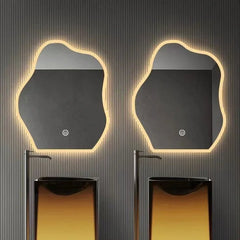 Frosted Edge Irregular LED Mirror - All India Decor