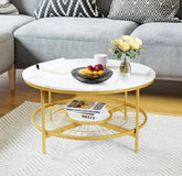 Modern Gold Frame Marble Center Table - All India Decor