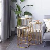 Glass Top Nesting Table (set of 3 ) - All India Decor