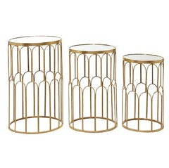 Glass Top Nesting Table (set of 3 ) - All India Decor