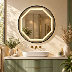Anizoba Round Metal Wall LED Mirror