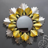 Gold & Silver Petals Round Mirror Wall Décor - All India Decor