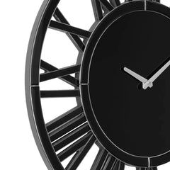 Black Metal Large Wall Clock For Living Room - All India Decor