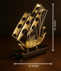 Showpiece for Home Decor - Vintage Brass Ship - All India Decor