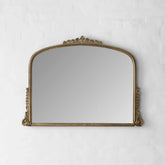Ornate Large Wall Mirror - Antique Brass - All India Decor