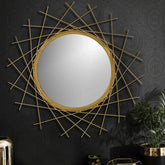 Gold Mild Steel Aurora Decorative Mirror - All India Decor