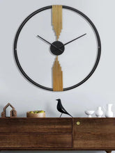 Gold Metal Black Ring Wall Clock - All India Decor