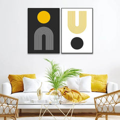 Mid Century Boho Wall Art Set of 2 - All India Decor