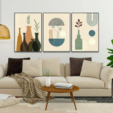 Boho Modern Abstract Contemporary Frame Painting & Wall Arts Set of 3 - All India Decor